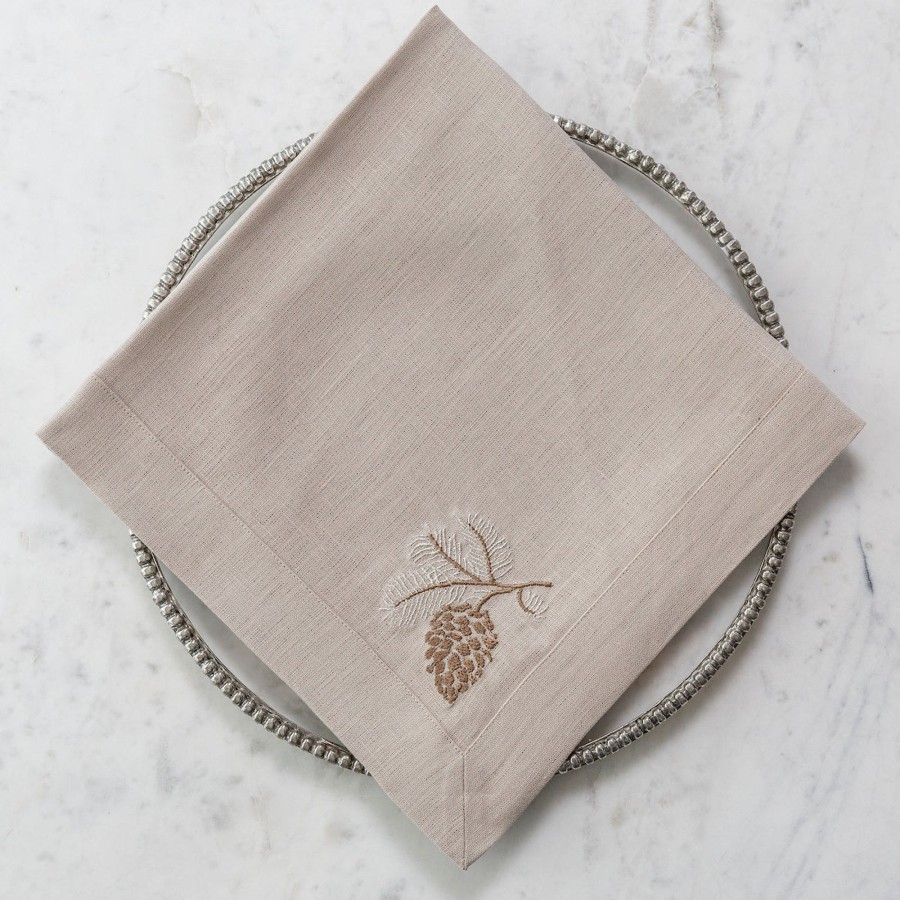 Table & Home Arte Italica All Linens | Pinecone Large Napkin