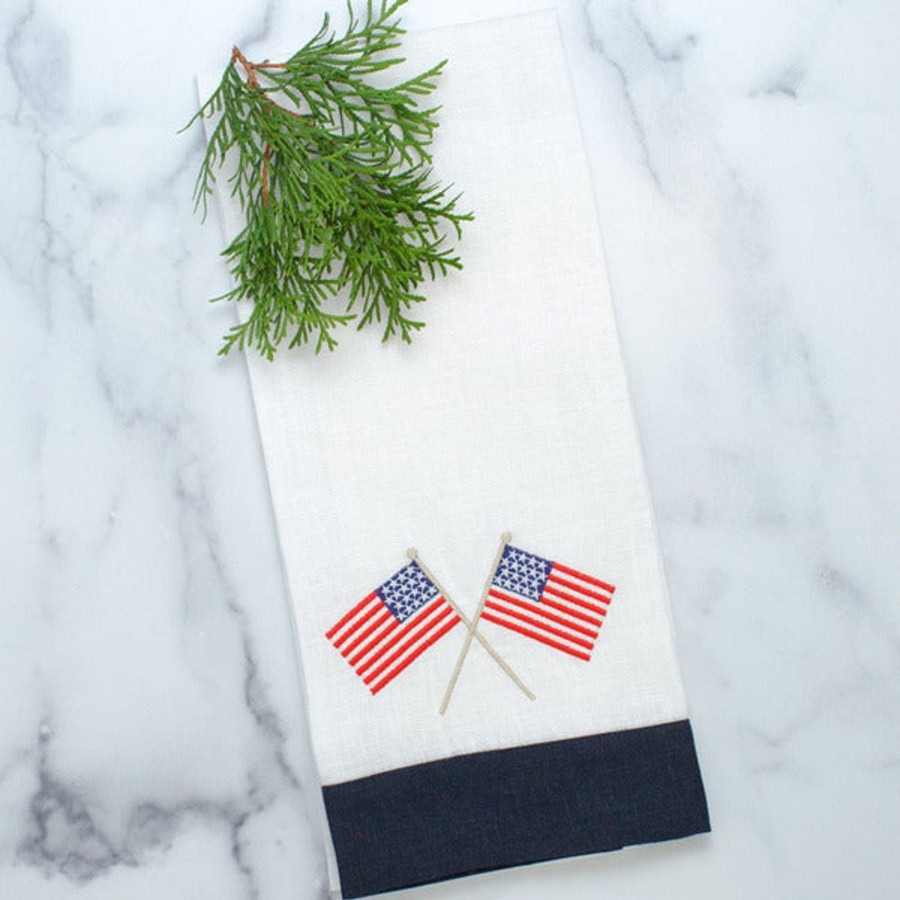 Table & Home Arte Italica Towels | American Flag Linen Towel