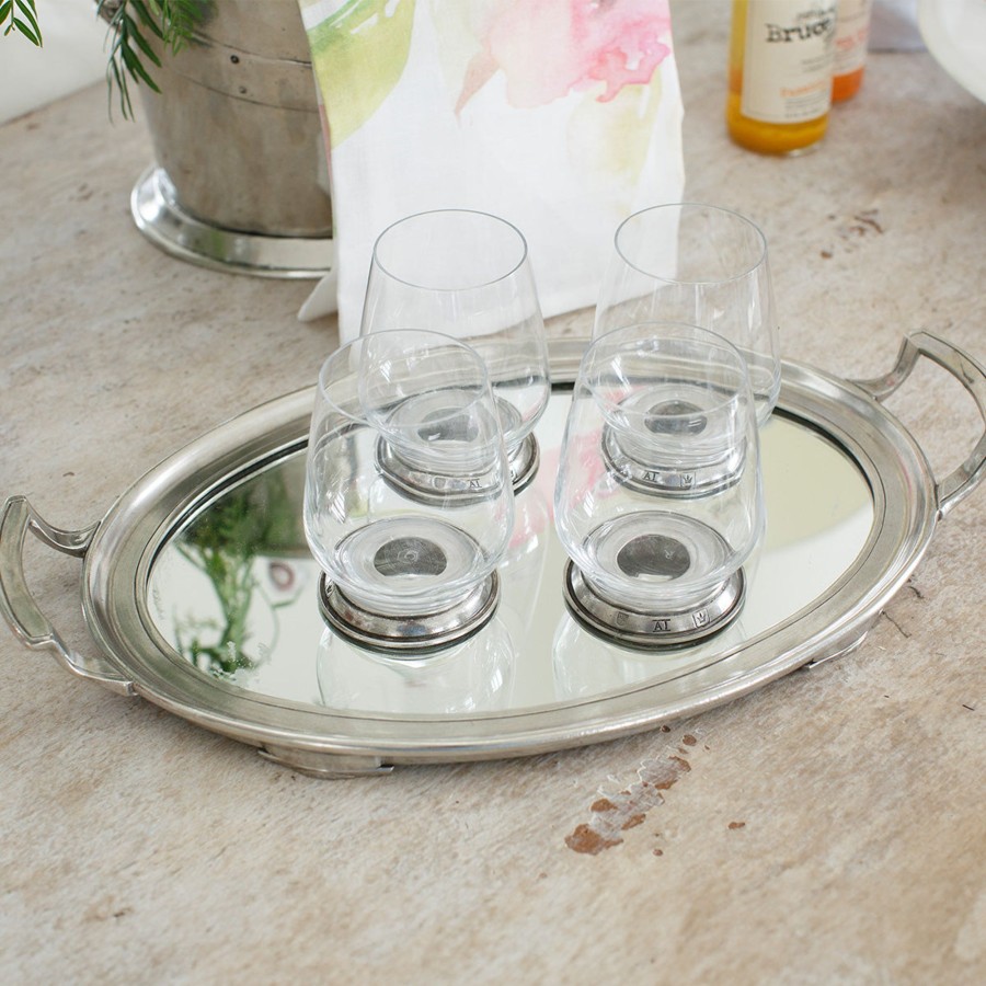 Table & Home Arte Italica Platters & Trays | Roma Mirror Tray With Handles