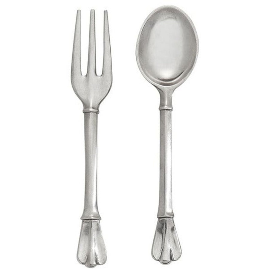 Table & Home Arte Italica Pewter | Peltro Salad Servers With Pouch