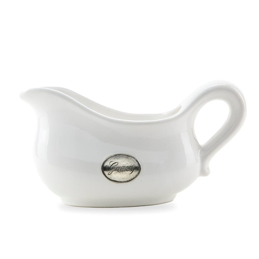 Table & Home Arte Italica Condiment Servers | Tuscan Pewter Tab Gravy Boat - Online Only