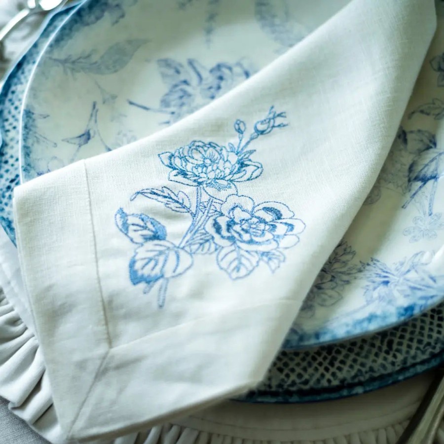 Table & Home Arte Italica Napkins | Giulietta French Blue Flower Napkin