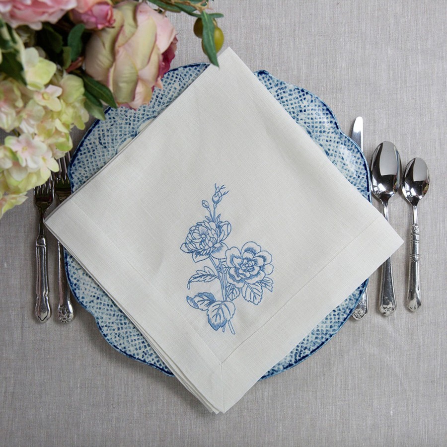 Table & Home Arte Italica Napkins | Giulietta French Blue Flower Napkin