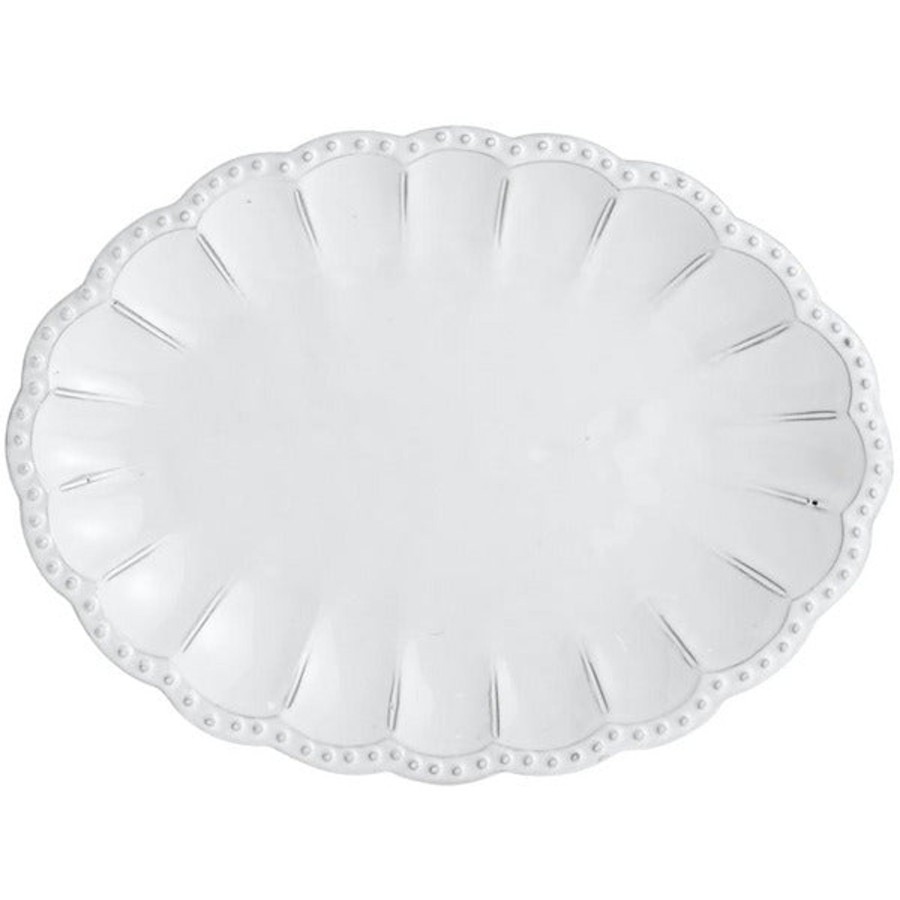 Table & Home Arte Italica All Serveware | Bella Bianca Beaded Platter