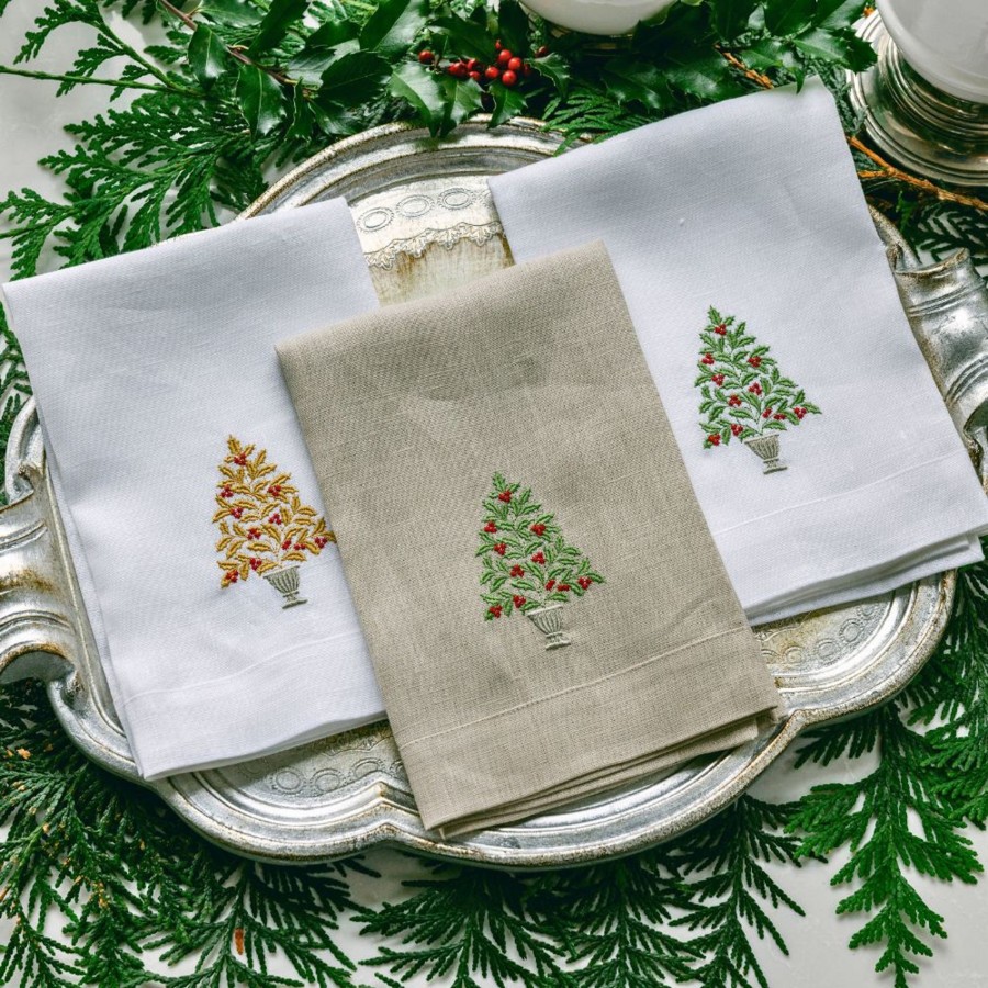 Table & Home Arte Italica Napkins | Holly Tree Tri-Fold Napkin