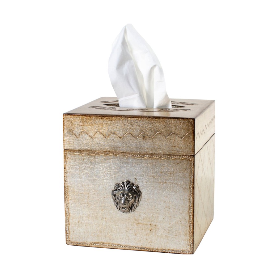 Table & Home Arte Italica Tissue Boxes & Covers | Florentino Leone Wooden Tissue Box Cover