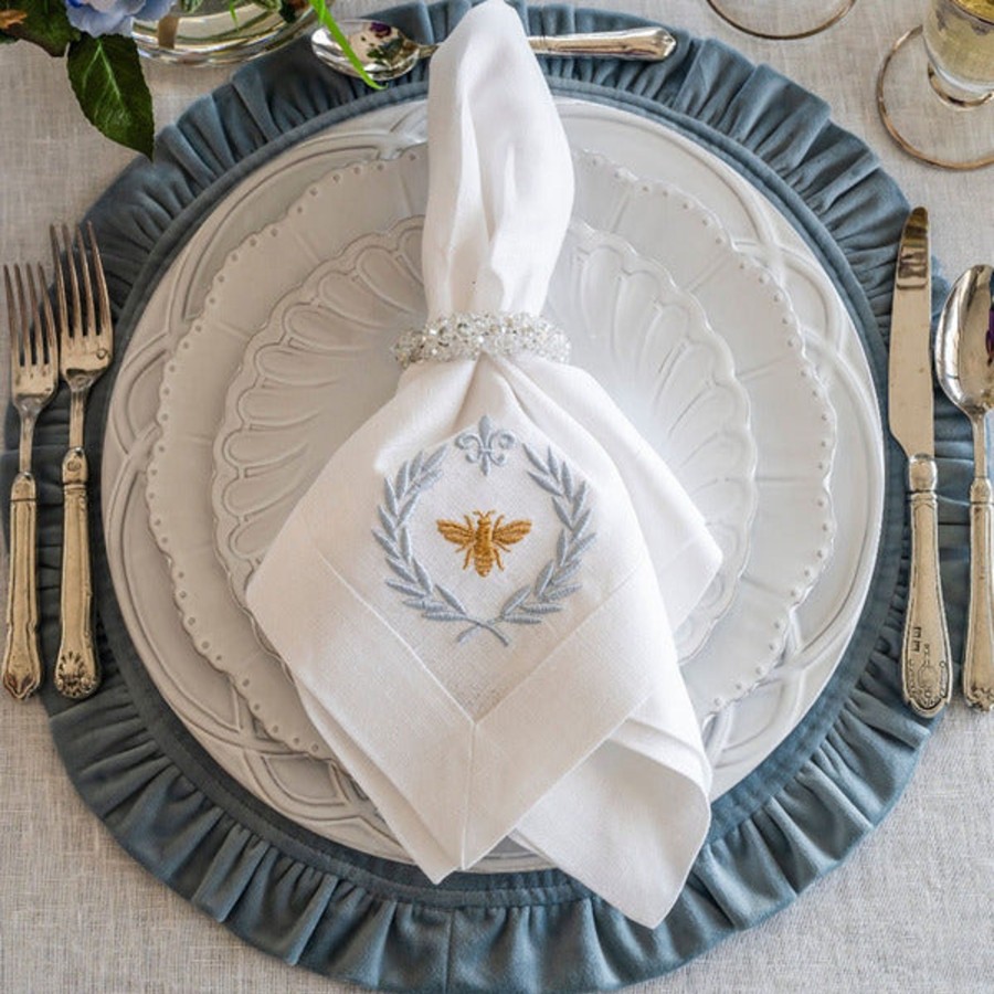 Table & Home Arte Italica Napkins | Italian Bee Large Linen Napkin