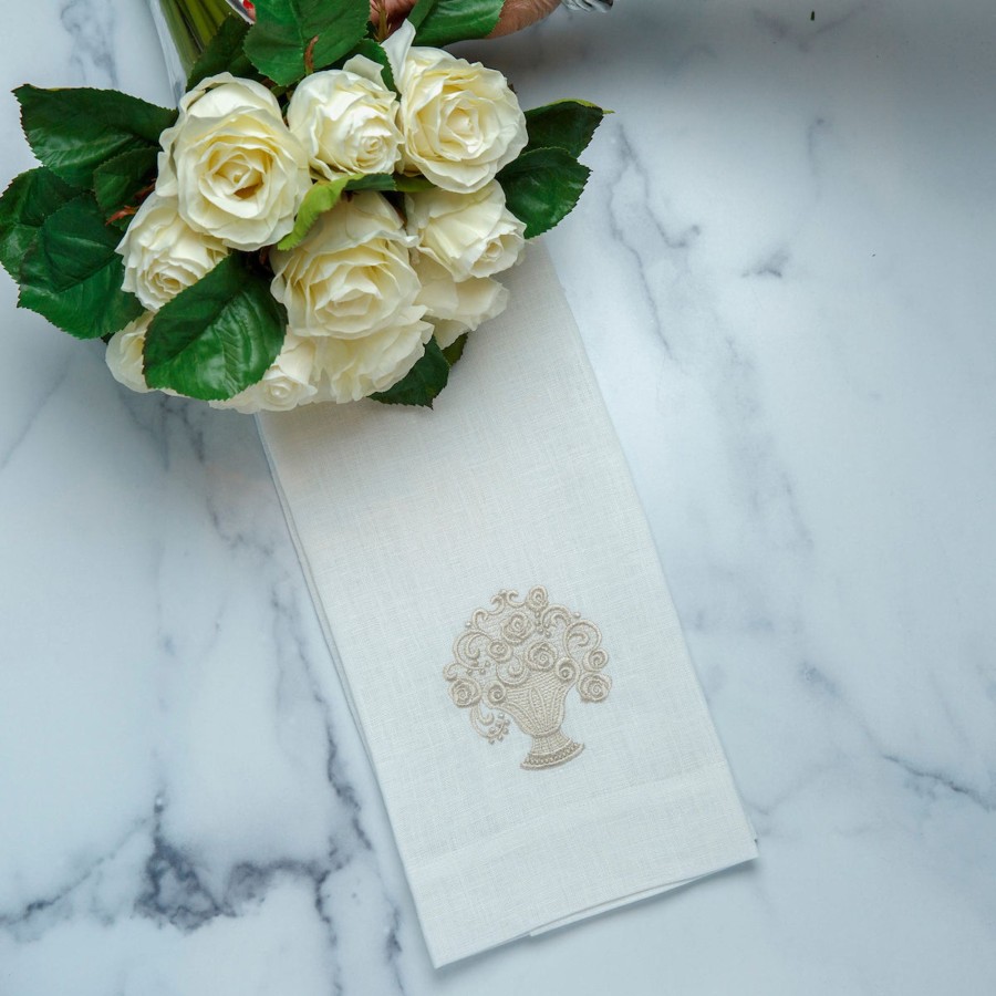 Table & Home Arte Italica Towels | Fiori Basket Linen Towel