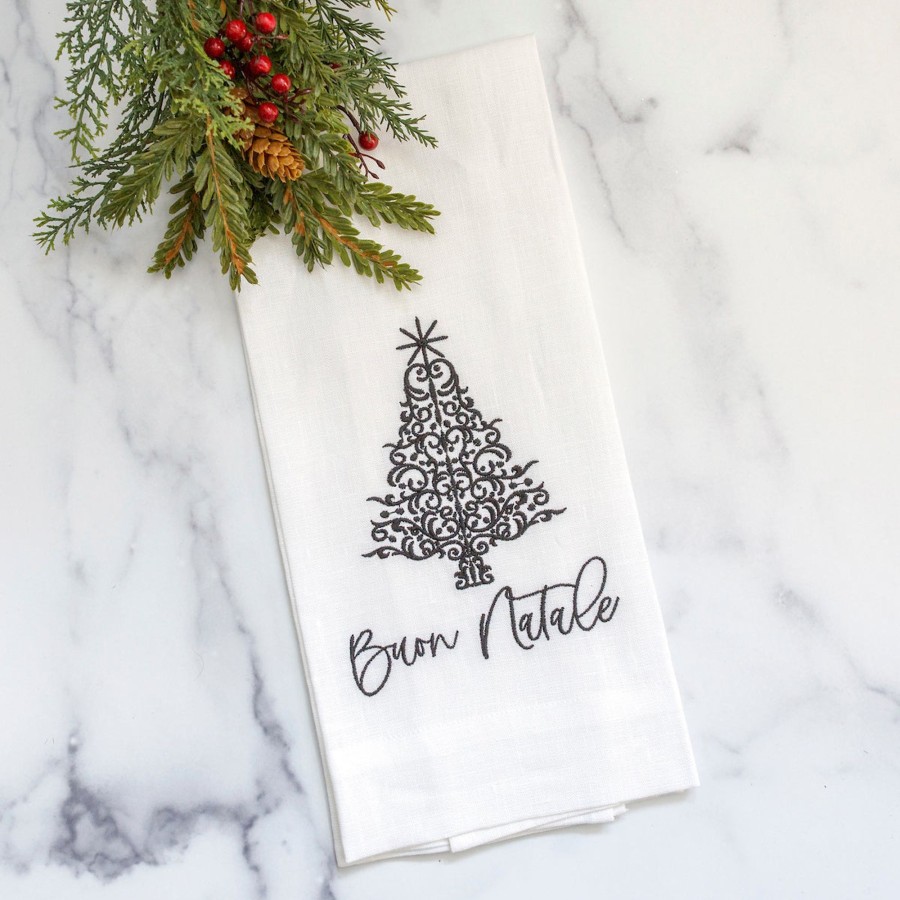 Table & Home Arte Italica Towels | Buon Natale Linen Towel