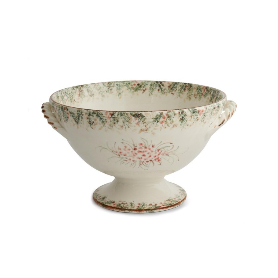 Table & Home Arte Italica Serving Bowls | Natale Footed Bowl With Handles