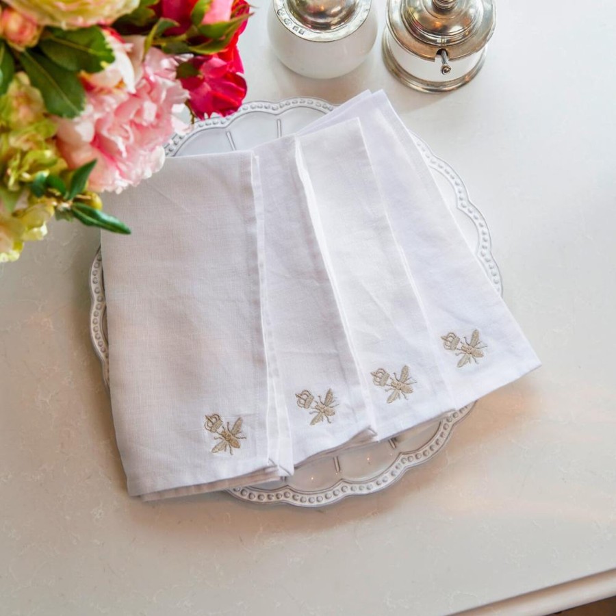 Table & Home Arte Italica Napkins | Embroidered Washed Linen Napkin Set - Sale