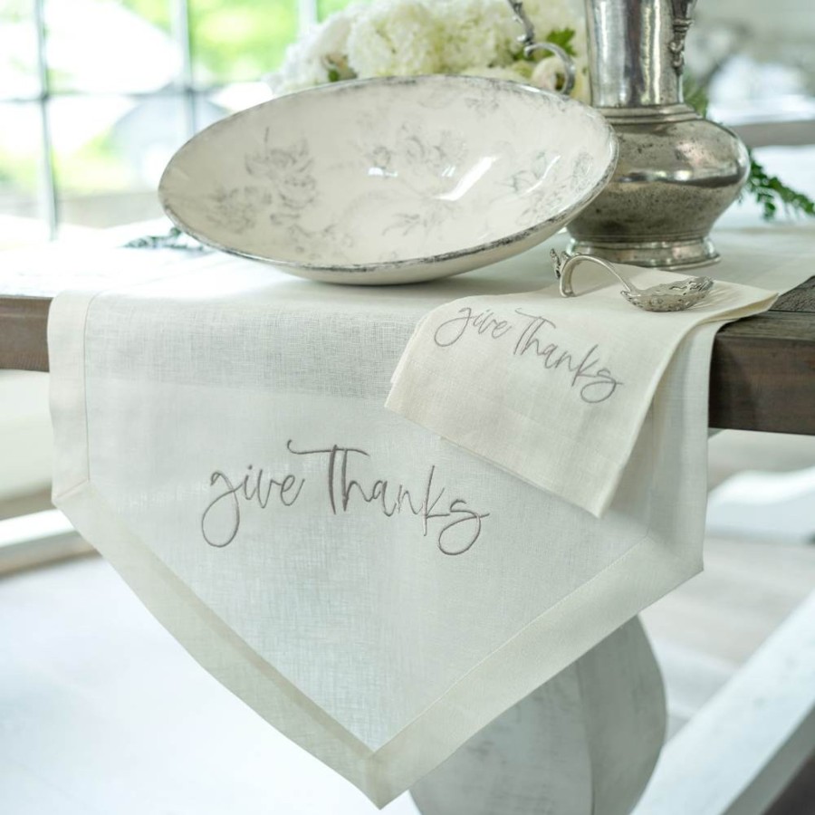 Table & Home Arte Italica Table Coverings | Give Thanks Table Runner - 22" Wide - Sale