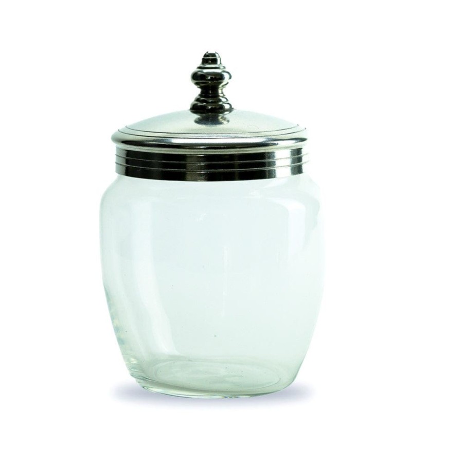 Table & Home Arte Italica Pewter | Glass Canister With Pewter Lid - Online Only