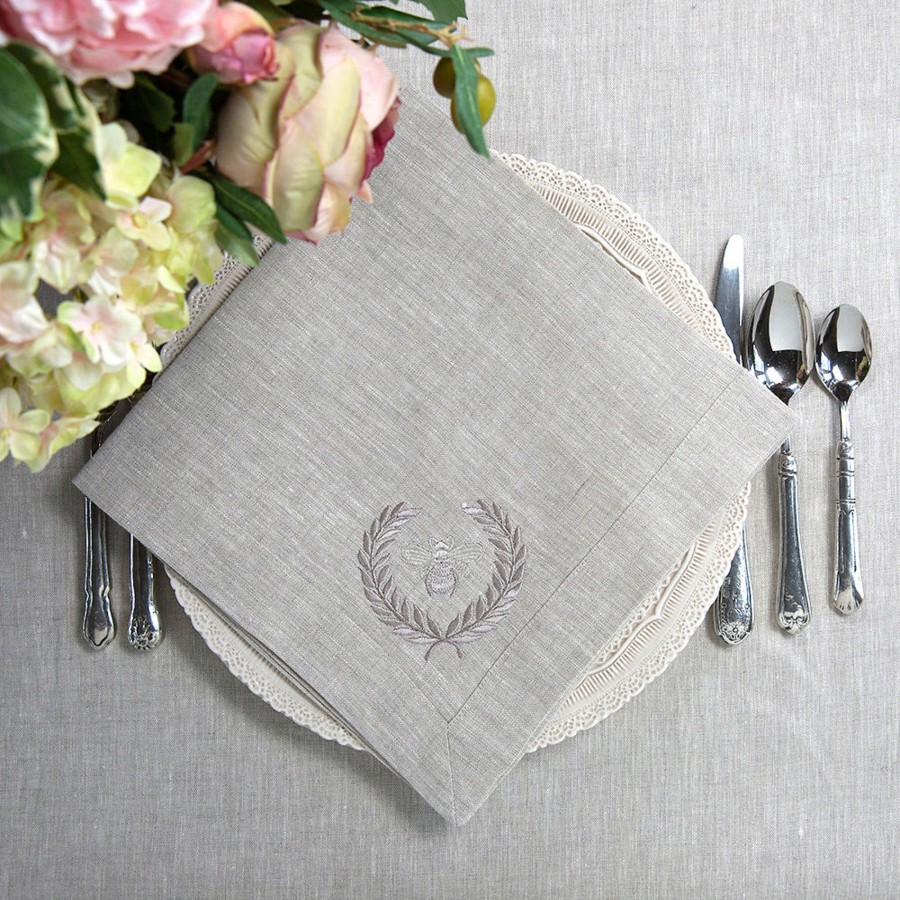 Table & Home Arte Italica Napkins | Bumble Bee Large Napkin/Flax - Sale