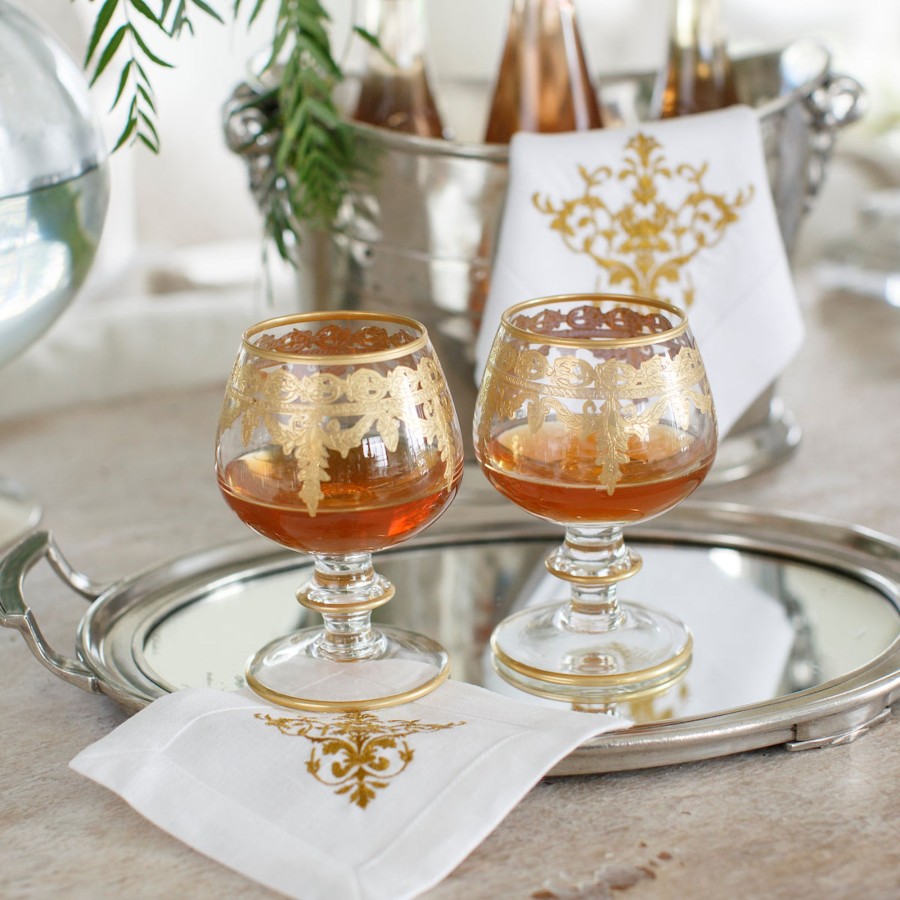 Table & Home Arte Italica Stemware & Drinkware | Vetro Gold Brandy Glass