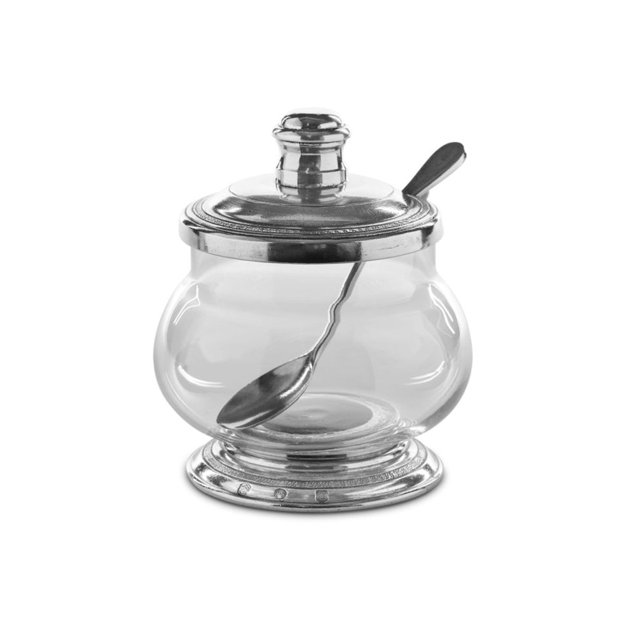 Table & Home Arte Italica All Glass & Barware | Tavola Covered Bowl With Spoon