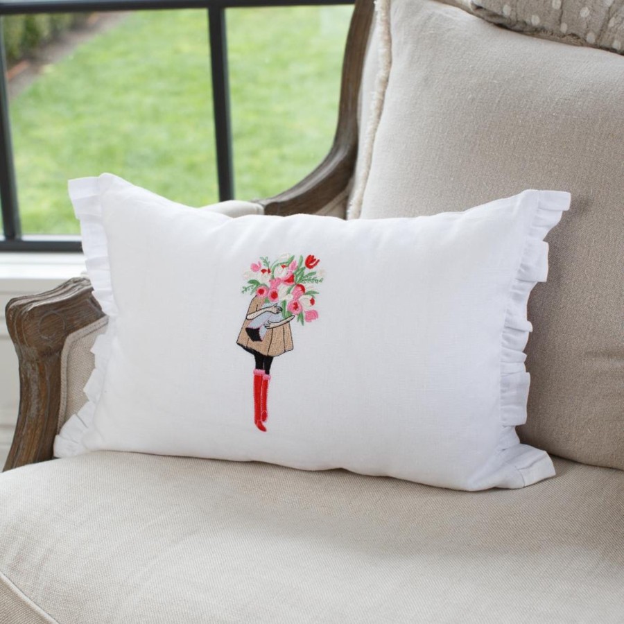 Table & Home Arte Italica Pillows | Flower Girl Linen Decor Pillow