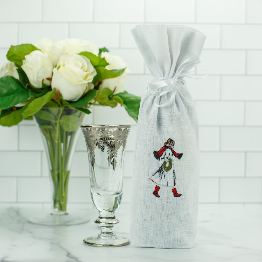 Table & Home Arte Italica Wine Bags | Wreath Girl Wine Bag