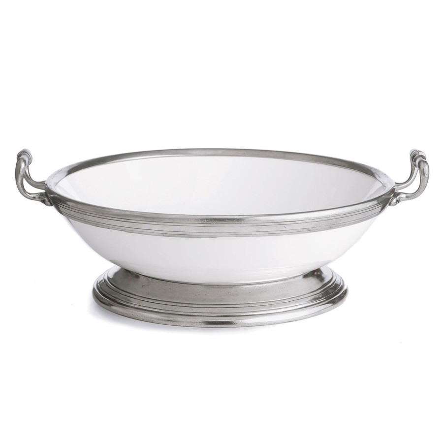 Table & Home Arte Italica Serving Bowls | Tuscan Large Footed Bowl With Handles