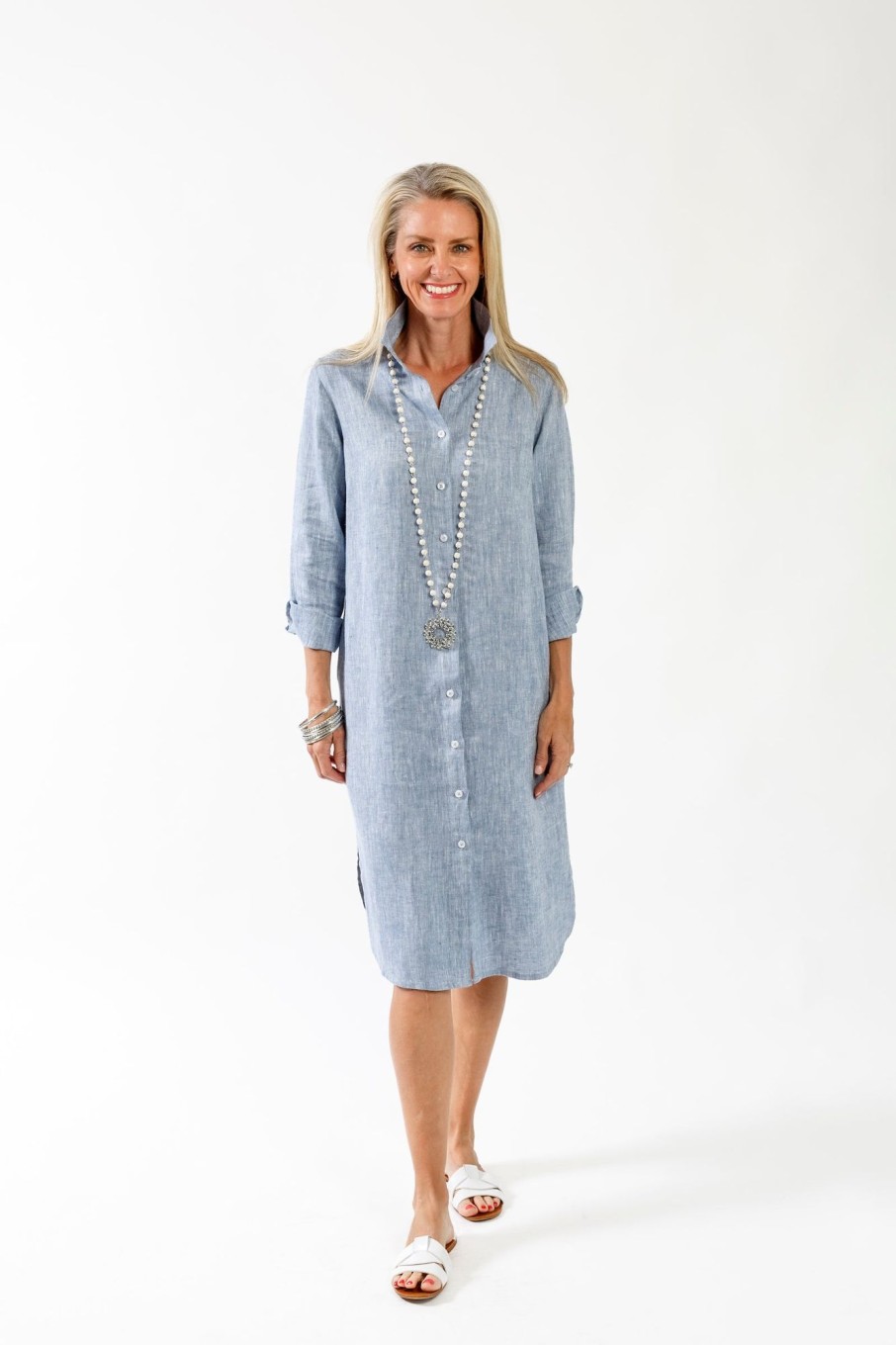 Apparel Crown Linen Designs | Gail Linen Shirt Dress - Sale