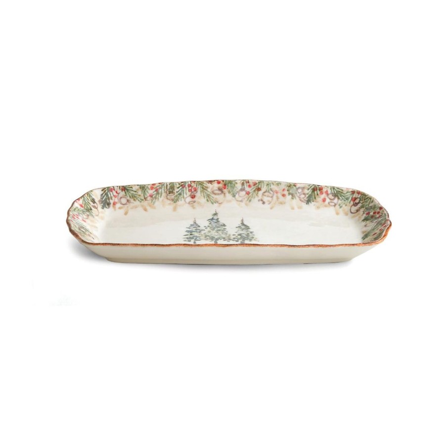 Table & Home Arte Italica All Serveware | Natale Rectangular Tray