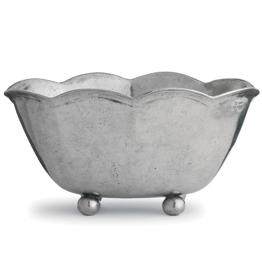 Table & Home Arte Italica Pewter | Vintage Scalloped Bowl