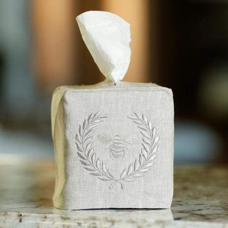 Table & Home Arte Italica Bath | Bumble Bee Linen Tissue Box Cover