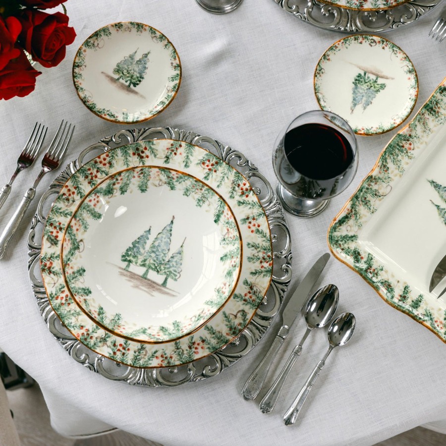 Table & Home Arte Italica Canape & Bread Plates | Natale Bread / Canape Plate