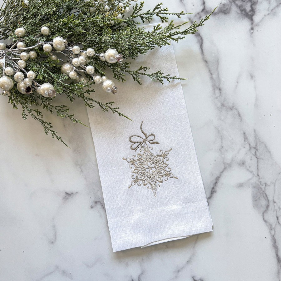 Table & Home Arte Italica Towels | Snowflake Linen Towel