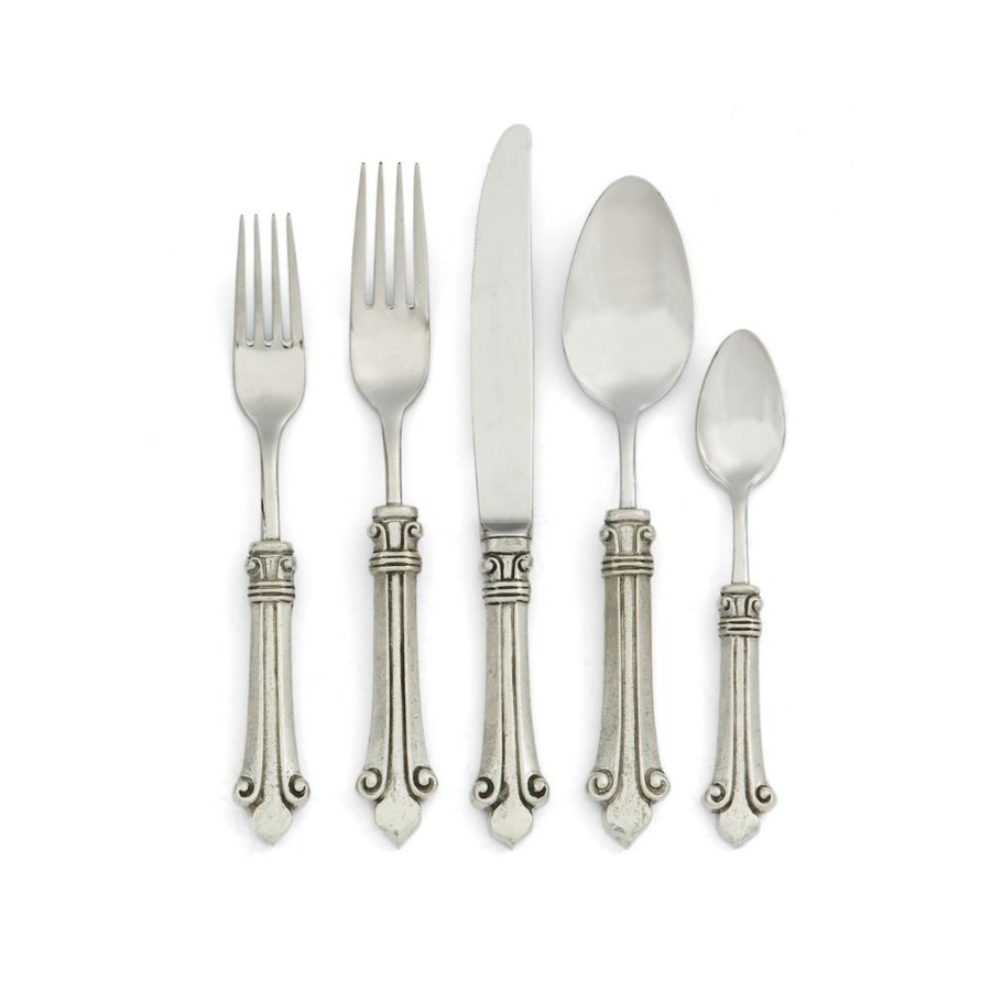 Table & Home Arte Italica Pewter | Giglio 5-Piece Place Setting