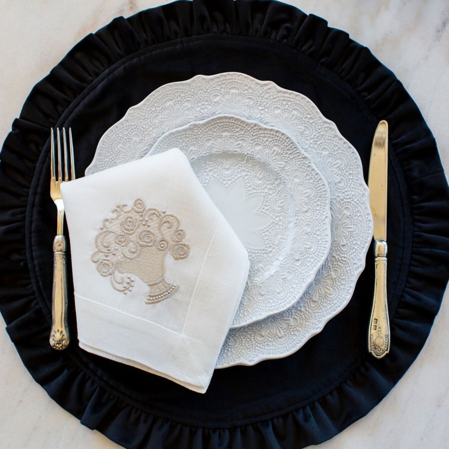 Table & Home Arte Italica Dinner Plates | Merletto White Dinner Plate