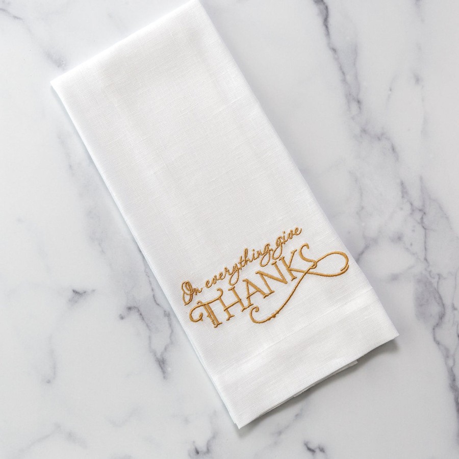 Table & Home Arte Italica All Linens | In Everything Give Thanks Linen Towel