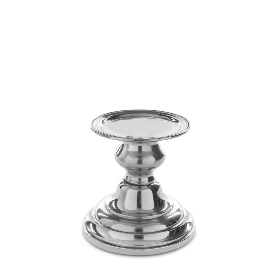 Table & Home Arte Italica Pewter | Giovanna Pillar Candleholder