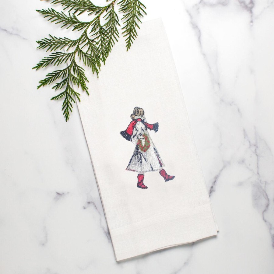 Table & Home Arte Italica All Linens | Wreath Girl Linen Towel