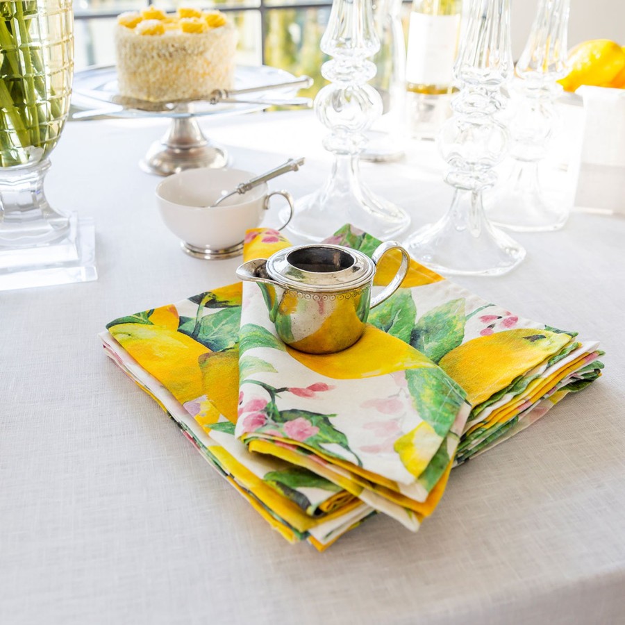 Table & Home Arte Italica Napkins | Watercolor Lemon Linen Napkin