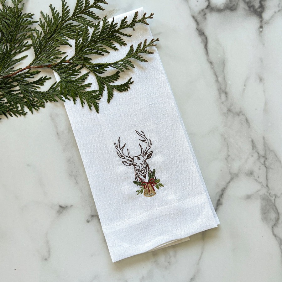 Table & Home Arte Italica Towels | Stag With Bell Linen Towel