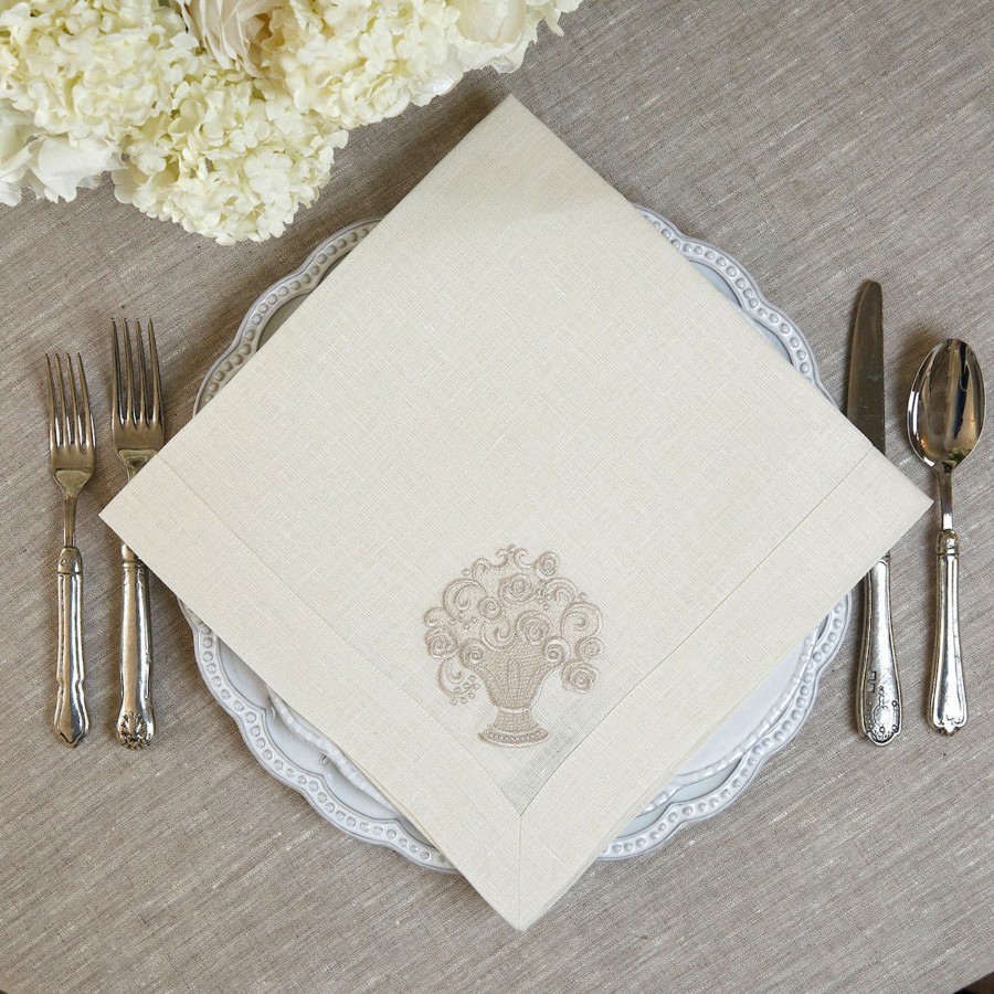 Table & Home Arte Italica Napkins | Fiori Basket Large Napkin Cream - Sale