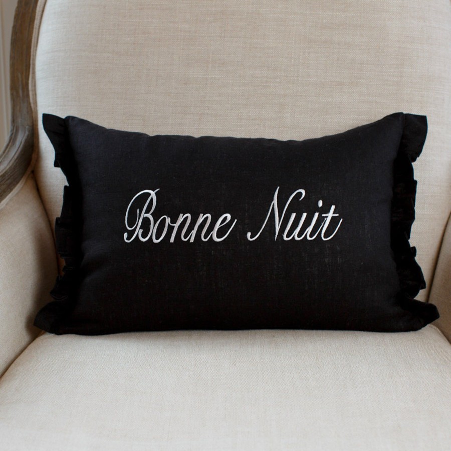 Table & Home Arte Italica Pillows | Bonjour/Bonne Nuit Linen Decor Pillow