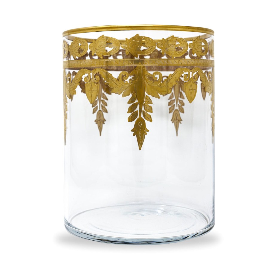 Table & Home Arte Italica Bath | Vetro Gold Baroque Wastebasket