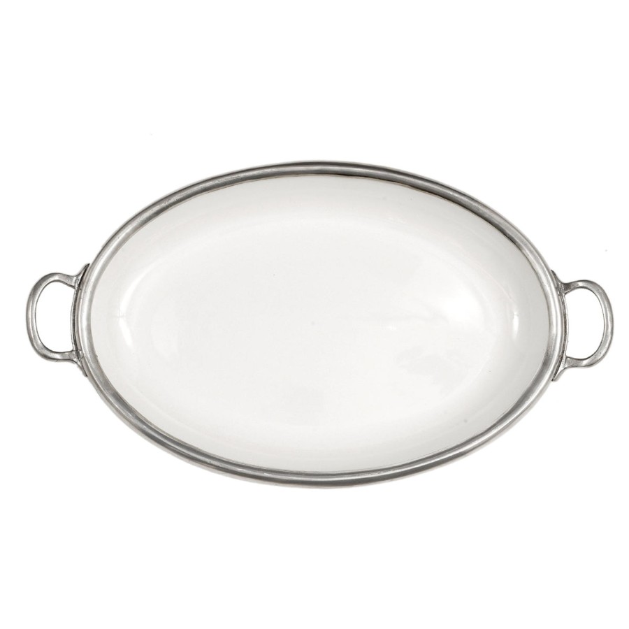 Table & Home Arte Italica Platters & Trays | Tuscan Oval Tray With Handles