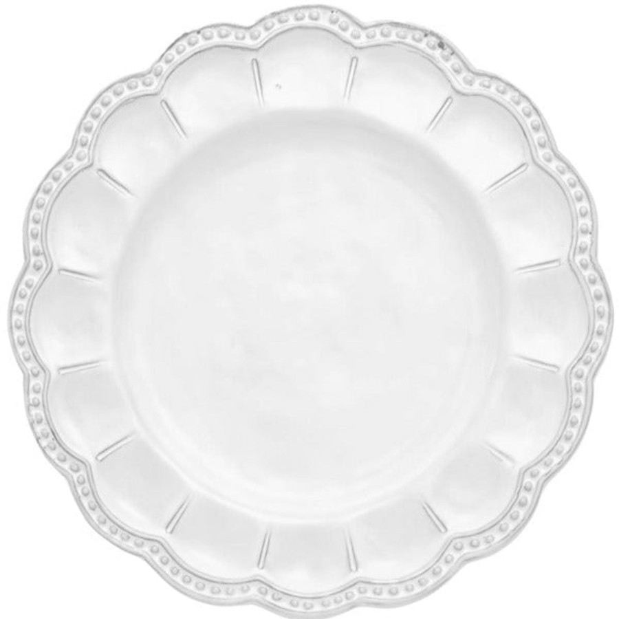 Table & Home Arte Italica Salad & Dessert Plates | Bella Bianca Beaded Salad/Dessert Plate