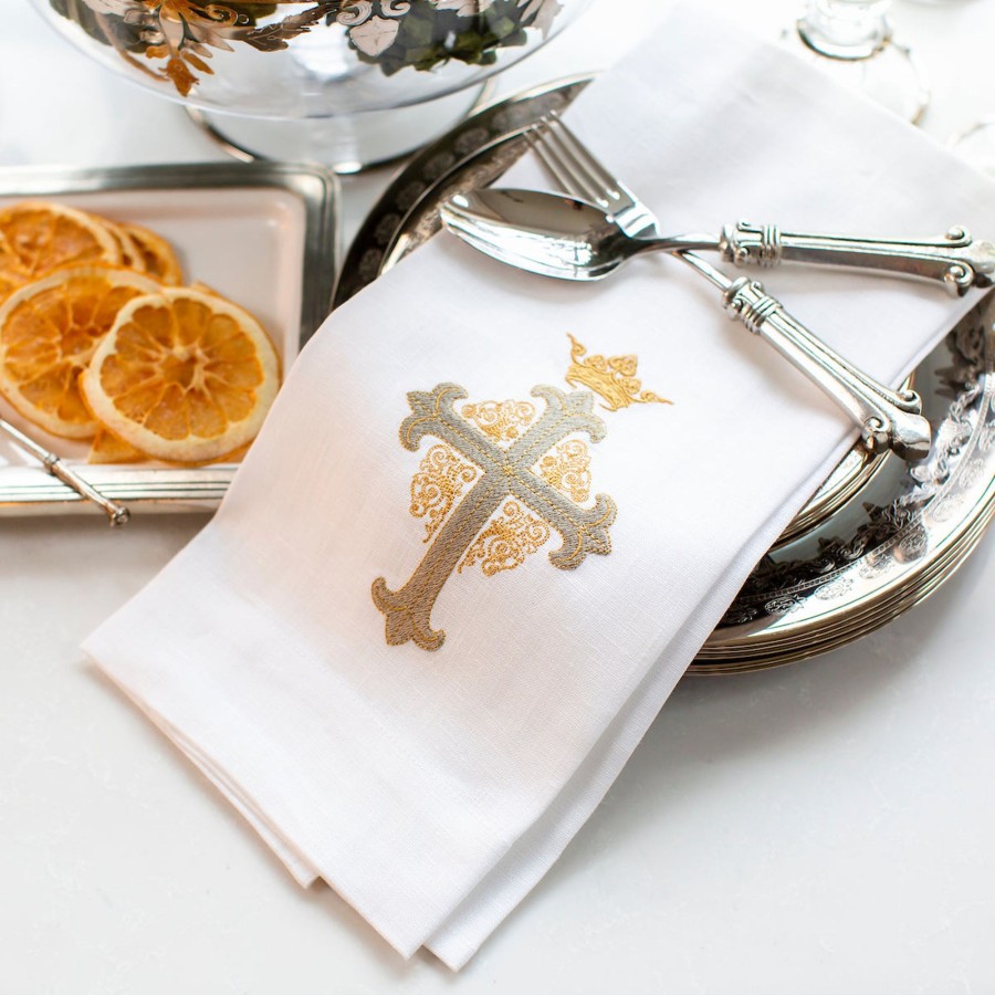 Table & Home Arte Italica Towels | Cross With Crown Towel