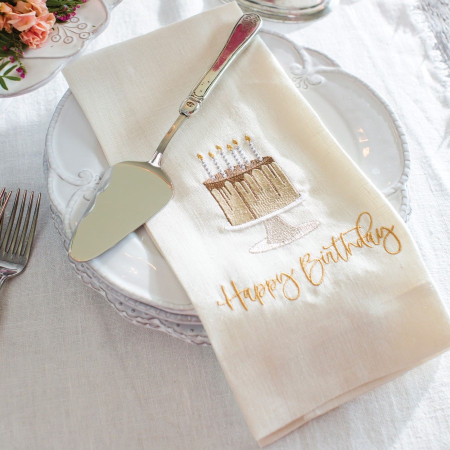 Table & Home Arte Italica Towels | Happy Birthday Cake Linen Towel