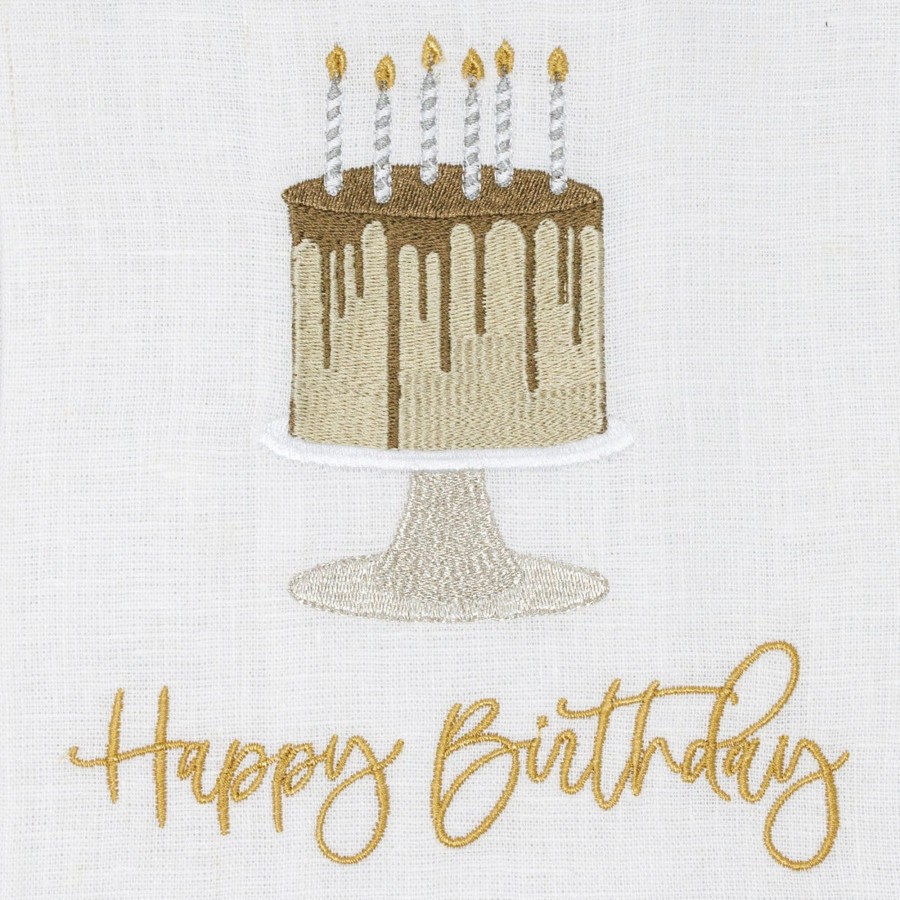 Table & Home Arte Italica Towels | Happy Birthday Cake Linen Towel