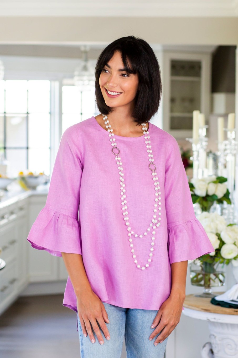 Apparel Crown Linen Designs | Bella Bell Sleeve Top - Sale