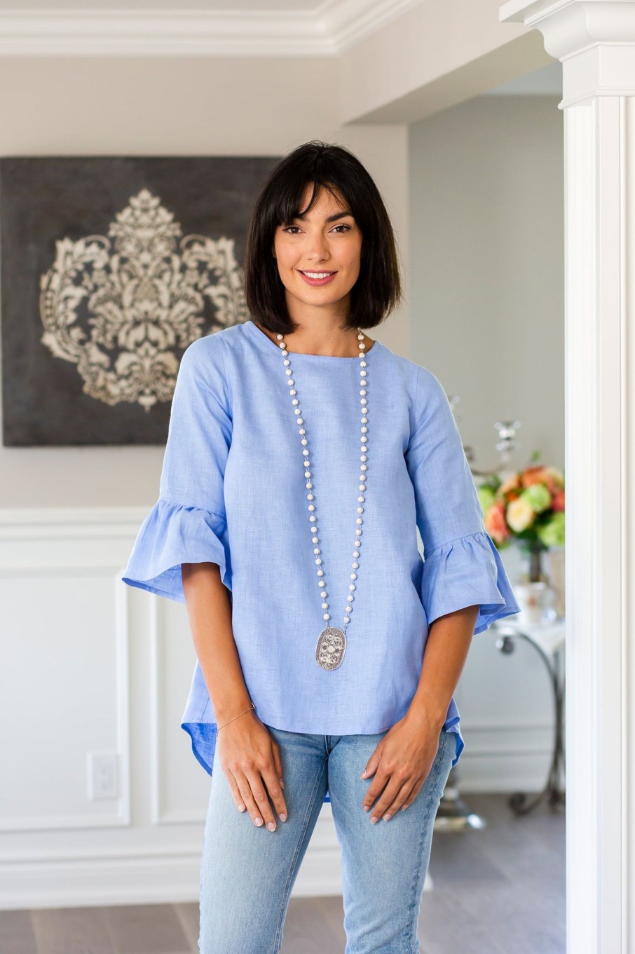 Apparel Crown Linen Designs | Bella Bell Sleeve Top - Sale