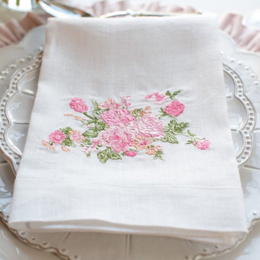 Table & Home Arte Italica Napkins | Vintage Floral Tri-Fold Napkin