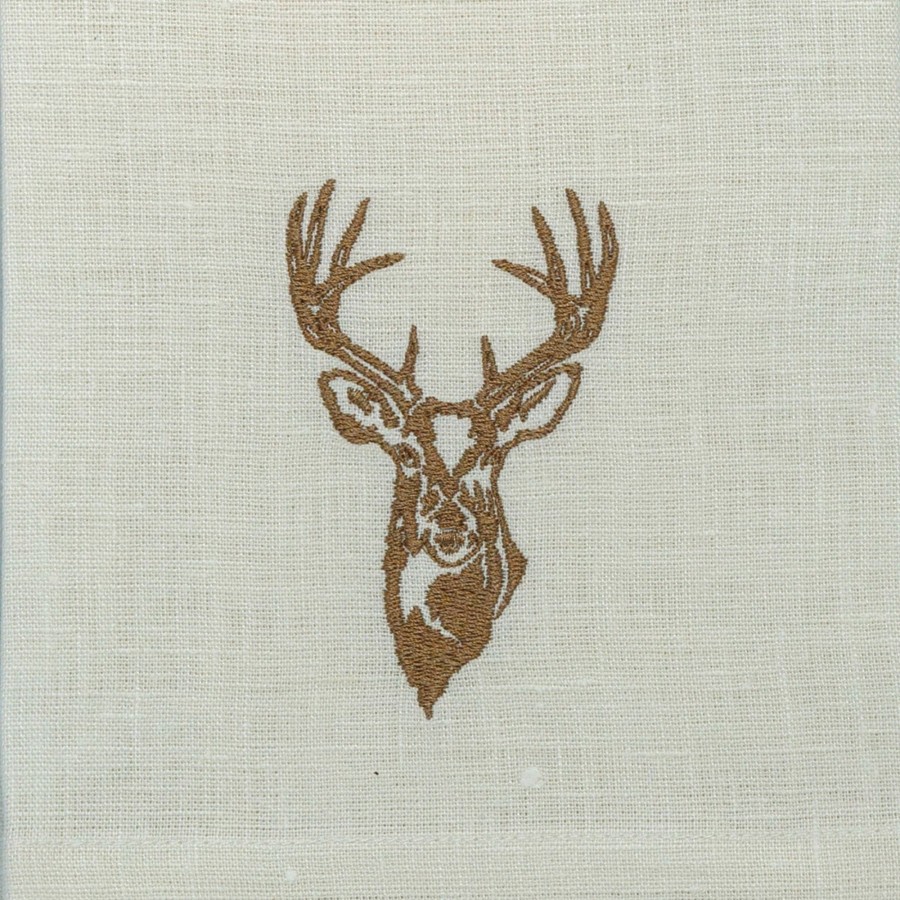 Table & Home Arte Italica Towels | Stag Head Linen Towel Cream