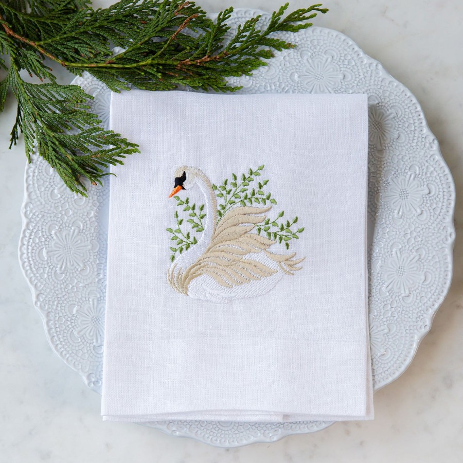 Table & Home Arte Italica Napkins | Swan Tri-Fold Napkin