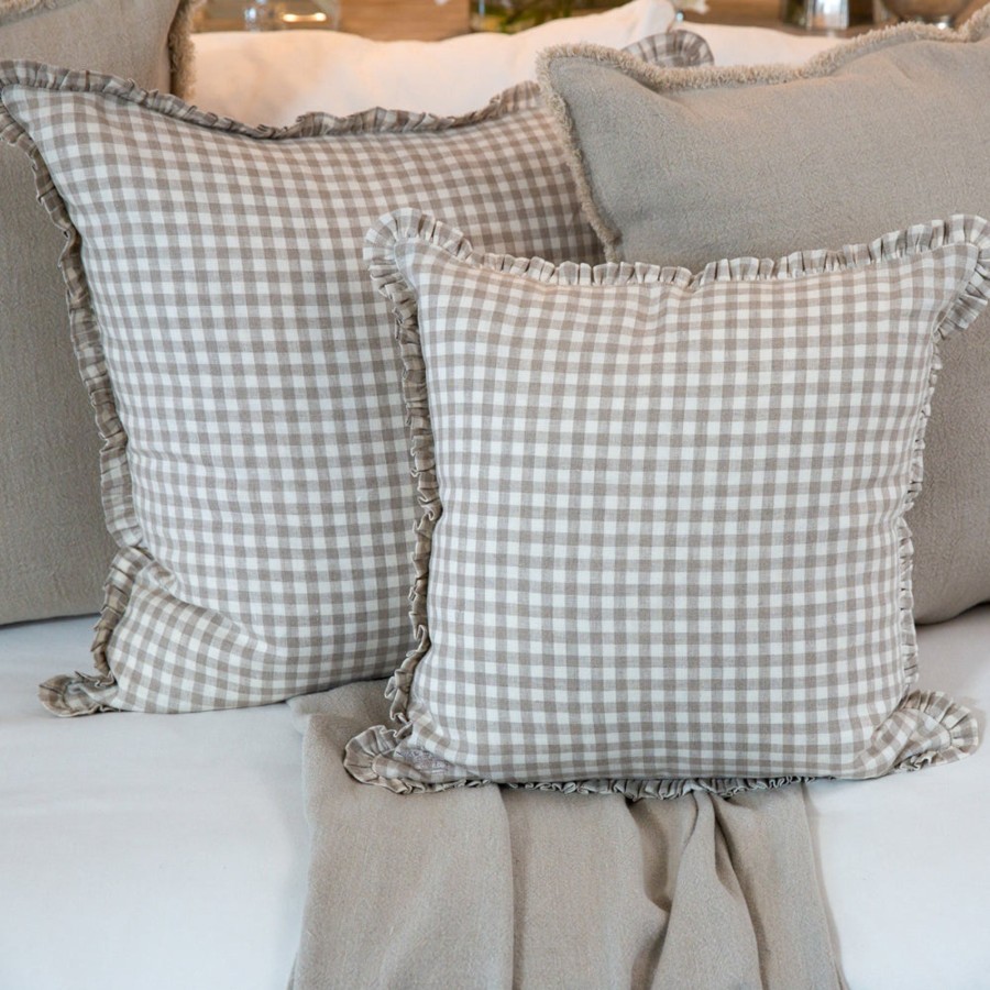 Table & Home Arte Italica Pillows | Checkered Linen Throw Pillow - Sale